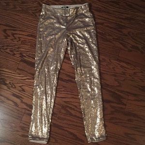 Gold sequin leggings